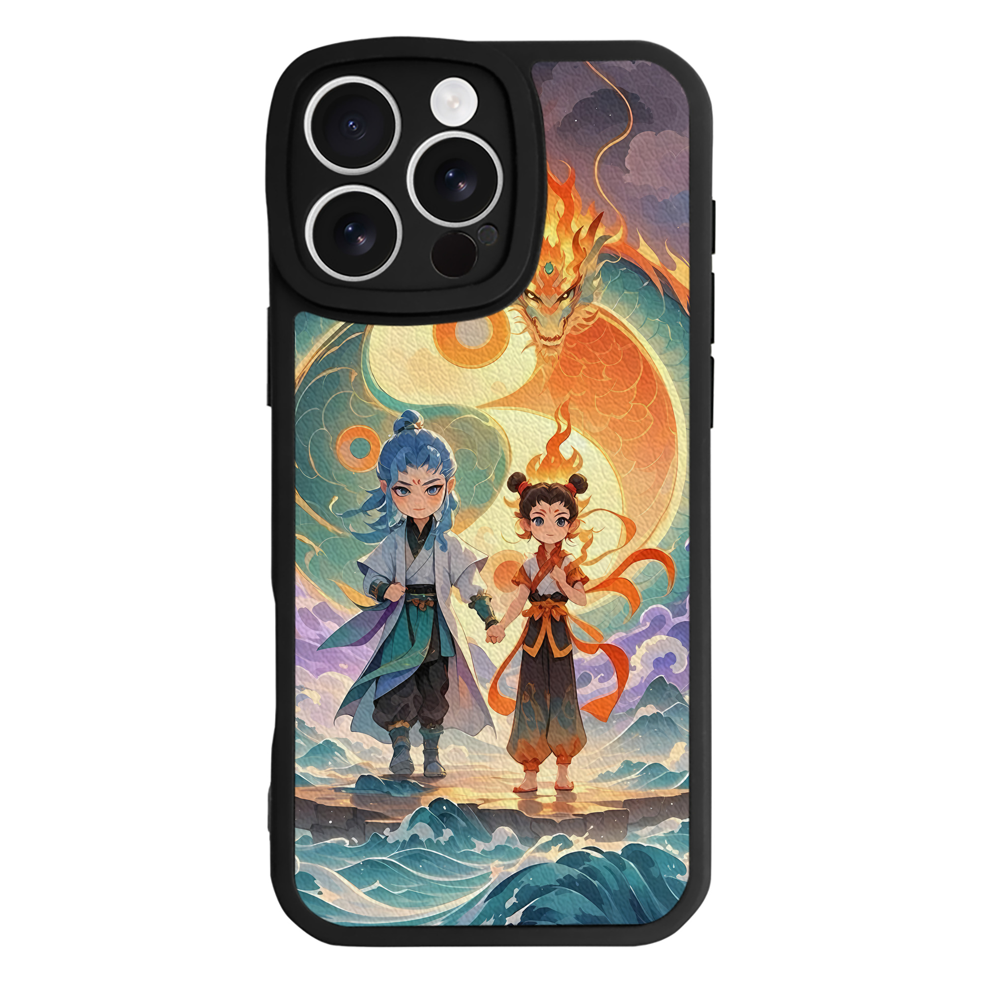 （画像用） Ne Zha 2 ナタ 魔童の大暴れ 【iPhone 16シリーズ対応】シリコンスマホケース（レザー調） 材質：シリコン